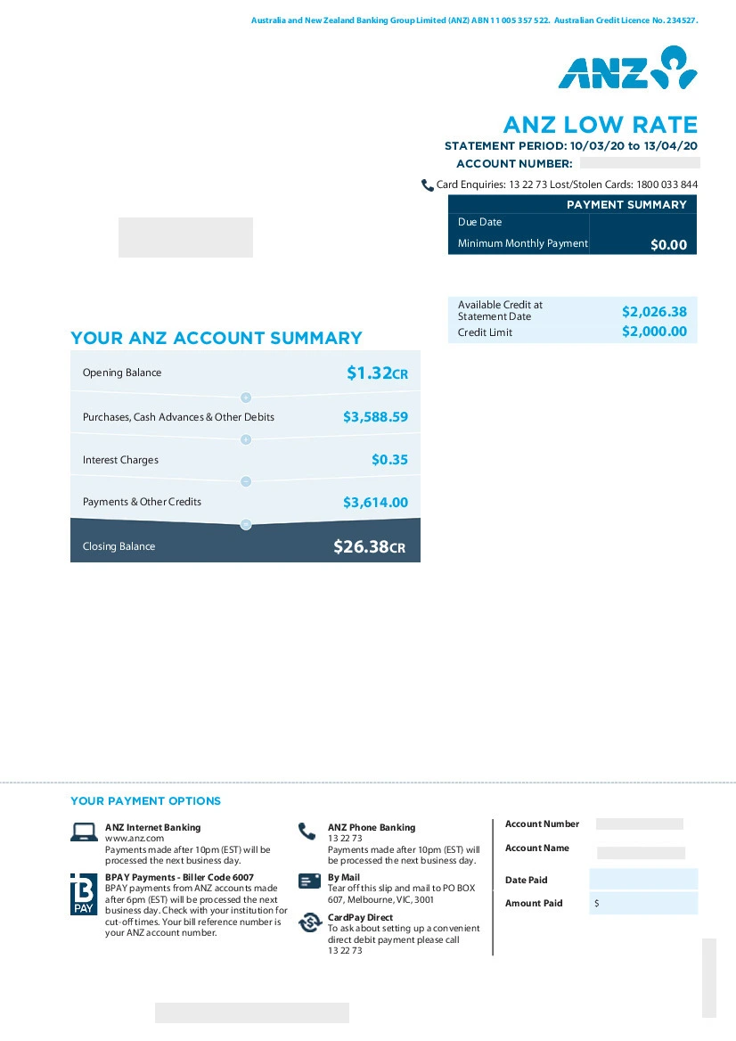 Download ANZ Bank Statement Statement Template Bank 59 OFF